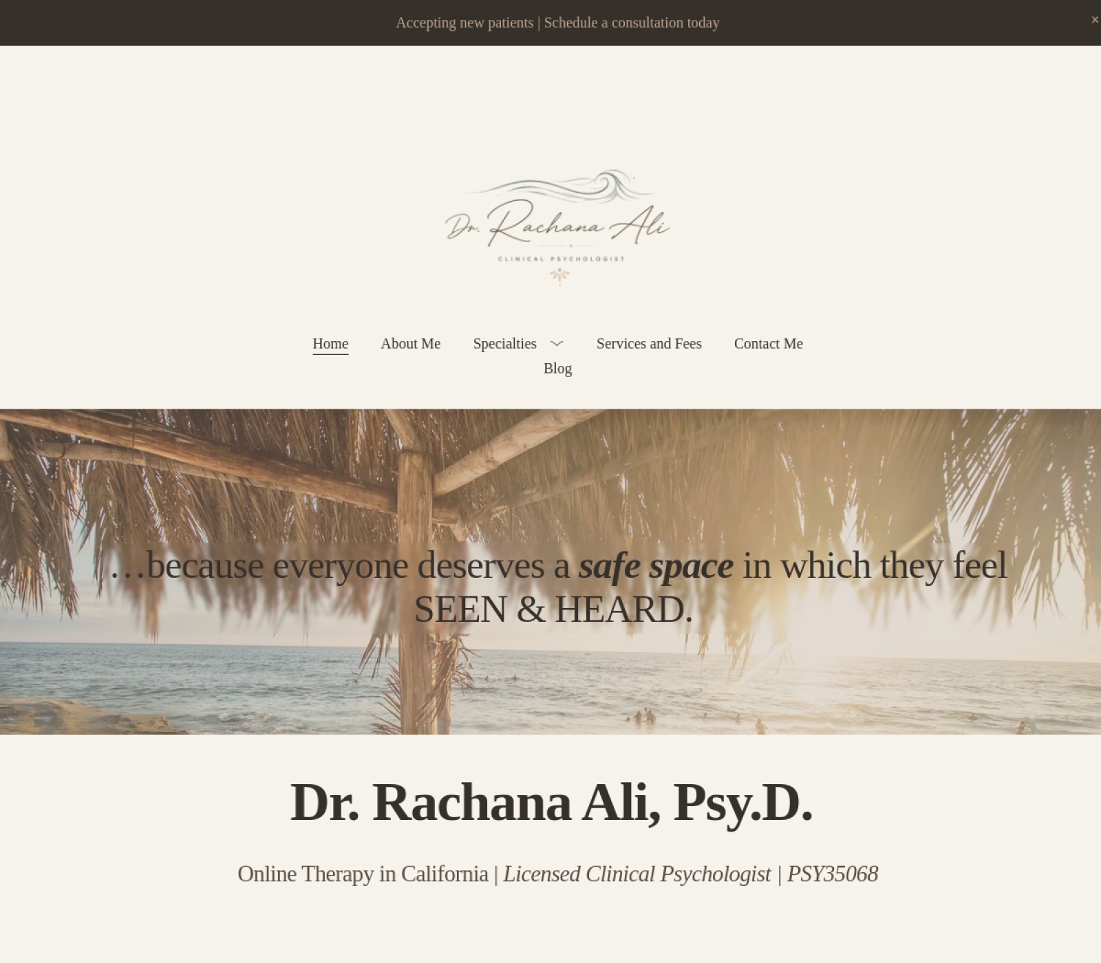 Psychology clinic redesign preview